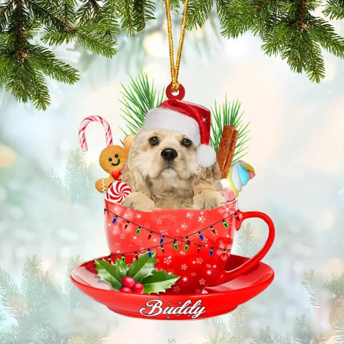 Vista 59 de Alaskan Malamute - Adorno de tetera de perro sentado en una tetera de Navidad, adorno de Navidad con nombre personalizado, adorno de automóvil