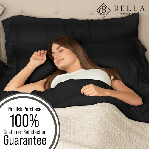 Vista 5 de Bella Coterie - Juego de fundas de almohada de bambú de lujo de tamaño estándar, 100% viscosa de bambú cultivada orgánicamente, ultra suave