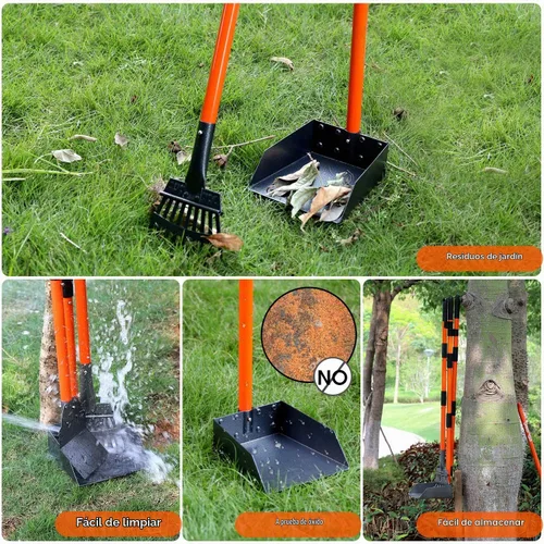 Vista 7 de Recogedor de Heces para Perros, Recogedor de Heces con Mango Largo Desmontable para Perros Grandes, Medianos y Pequeños con Rastrillo de Metal