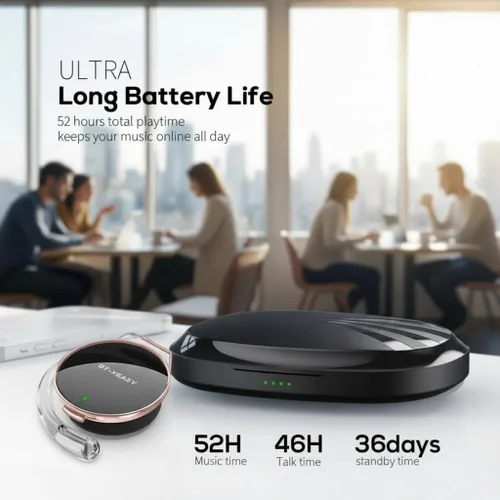 Vista 2 de Auriculares inalámbricos con ganchos para los oídos, tiempo de reproducción Oro rosa