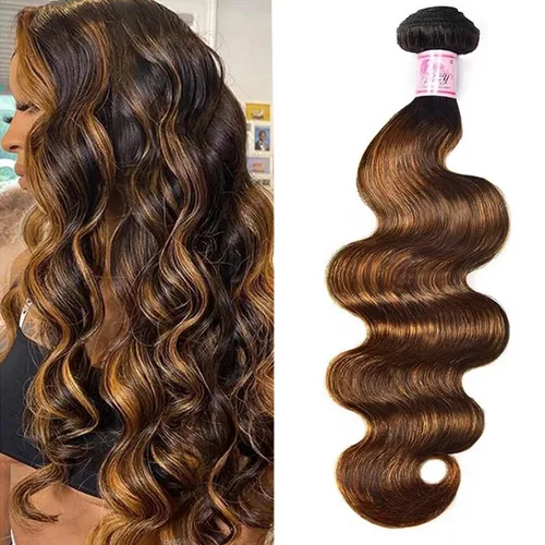 Vista 2 de Beauty Forever #FB30 - Extensiones de cabello humano virgen Remy virgen sin procesar de 8 pulgadas, 8 pulgadas FB30 Color 1 Bundle