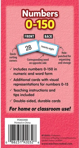 Vista 4 de Teacher Created Resources Números 0-150 Tarjetas Flash (TCR62032)