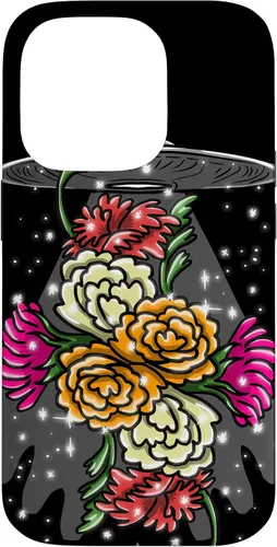 Vista 17 de Alien Floral UFO Girly Extraterrestrial Space Lover - Funda de regalo para iPhone 17