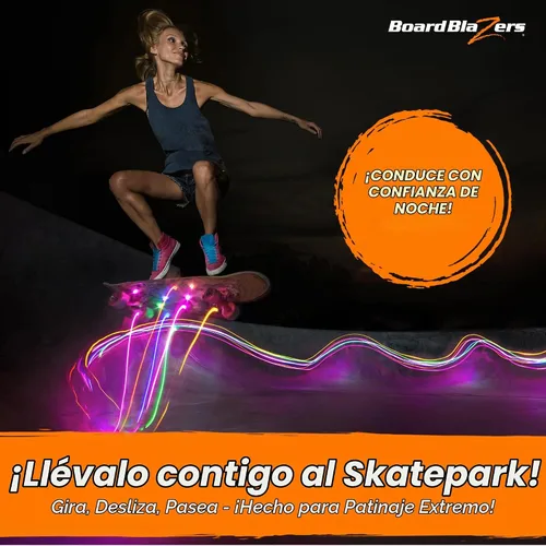 Vista 6 de Board Blazers Luces LED para Skateboard con Efecto Underglow - Regalo Ideal para Skateboard - Luz LED Perfecta para Longboard o Luz para Scooter