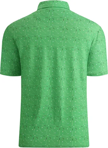 Vista 4 de Esabel.C Camisas de Golf para Hombre Ajuste Seco Rendimiento Manga Corta Estampadas Absorbe Humedad con Cuello