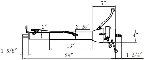 Vista 4 de X-AVION GM - Columna de dirección de acero inoxidable pulido de 28 pulgadas, inclinación plegable AT automático, estilo automático, 5 posiciones