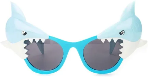 Vista 2 de FANCYKIDS Gafas de sol de tiburón, novedosas, divertidas gafas de sol para niños y niñas, accesorios para fotos de cumpleaños, decoración de fiesta