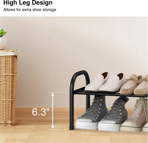 Vista 5 de STO STO Organizador de zapatos expandible, zapatero de metal de 1 nivel para armario, hasta 8 pares de almacenamiento ajustable para entrada