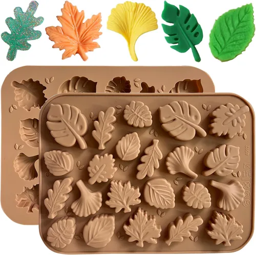 Vista 12 de Paquete de 2 moldes de silicona para pastel de calabaza, moldes de silicona para pastel de calabaza, moldes de chocolate de Acción de Gracias, 12