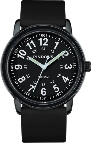 Vista 2 de PINDOWS Watches for Women, Easy Read Analog, Casual & Nurse Silicone Band