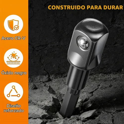 Vista 5 de Mellbree Adaptador de enchufe de impacto 1/2 1/4 a 1/2 para destornillador