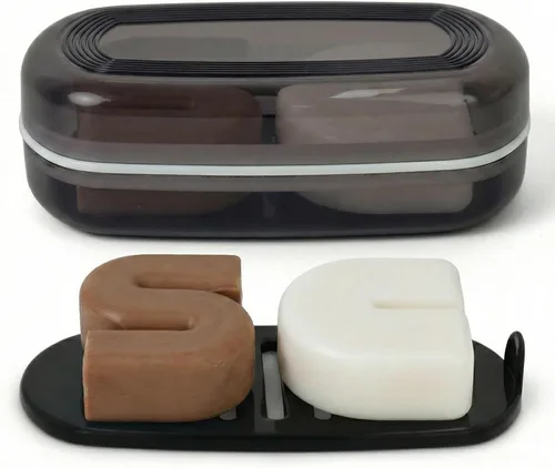 Vista 11 de AIMAIAIMAI Juego de 3 jaboneras de silicona, soporte para jabón con diseño autodrenante, bandeja fácil de limpiar para ducha, baño, cocina y bañera