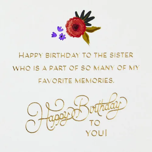 Vista 7 de Hallmark Paquete de tarjetas de cumpleaños para hermana (Life is a Gift + Elegant Cake)