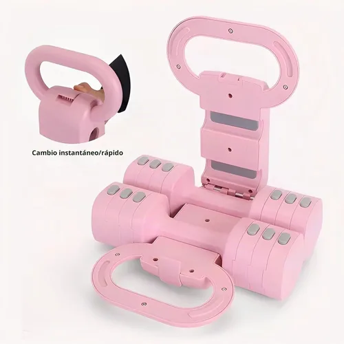 Vista 3 de Juego de 2 mancuernas ajustables, 4 en 1, pesas libres para mujeres con ajuste rápido, gimnasio en casa y entrenamiento de ejercicio al aire libre