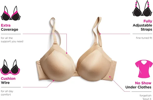 Vista 7 de Maidenform Brasier con aros Comfort Devotion para mujer, cobertura completa, convertible