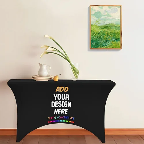 Vista 5 de wxyzdq Mantel personalizado con logo de empresa, diseño de mantel personalizado con tu imagen y texto, nombre personalizado, alta elasticidad