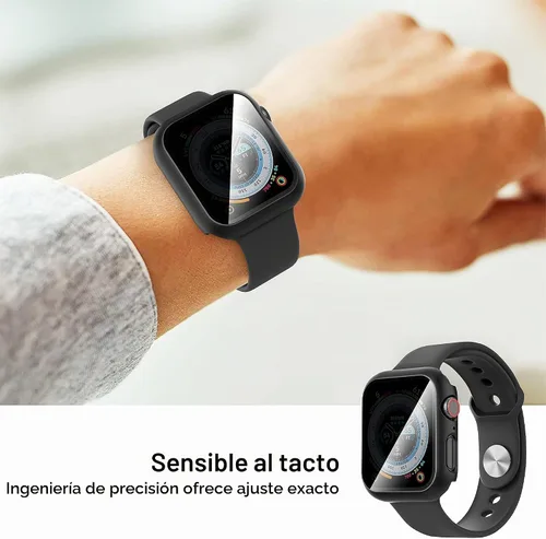 Vista 6 de Suoman - Funda protectora de pantalla para Apple Watch Series 6/5/4 SE de 1.575 in Paquete de 3 fundas ultrafinas de vidrio templado para iWatch