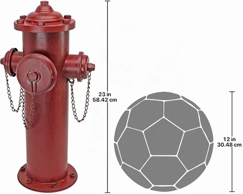 Vista 6 de Design Toscano Estatua de boca de incendios para cachorros y almacenamiento Contenedor Grande 23 pulgadas Metal A todo color Para jardín