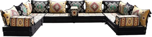 Vista 21 de arabicsofa Sofá de suelo en forma de L de 4 pulgadas de grosor, asiento, almohada de suelo, juego de sofá seccional, muebles de patio, majlis árabe