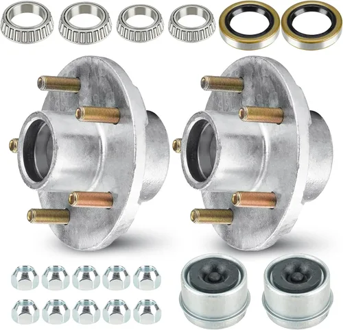 Vista 12 de SEHNSUCHT Kit de Cubo Tensor de Rueda de Remolque, 5 Agujeros, Cubo Tensor de Perno de 4.5" para Ejes de Remolque de 3500lb, Compatible con Eje