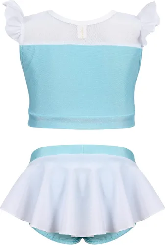 Vista 3 de AmzBarley Traje de baño de una o dos piezas para niñas, traje de baño de princesa con volantes