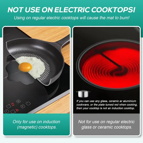Vista 4 de PAWBOSE Alfombrilla de cocina de inducción de silicona resistente al calor, cubierta superior de estufa ignífuga para estufa eléctrica, protector