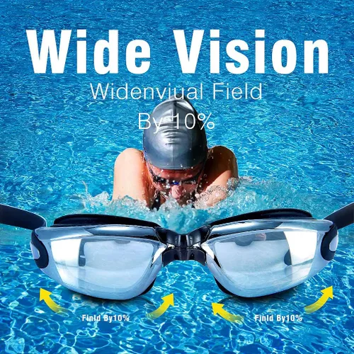 Vista 3 de [Actualización] Gafas de natación, gafas de buceo, impermeables, sin fugas, antivaho para adultos, hombres, mujeres, jóvenes, gafas de natación
