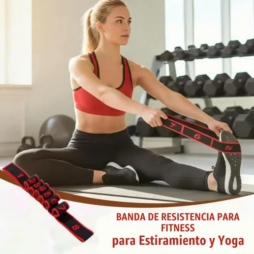 Vista 5 de Fitness Resistance Band for Stretching and Yoga 1pcs rojo