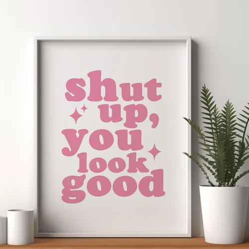 Vista 4 de Regalo del día de San Valentín para ella o mejor amiga, impresión artística de pared rosa, póster femenino de amor propio, decoración de dormitorio