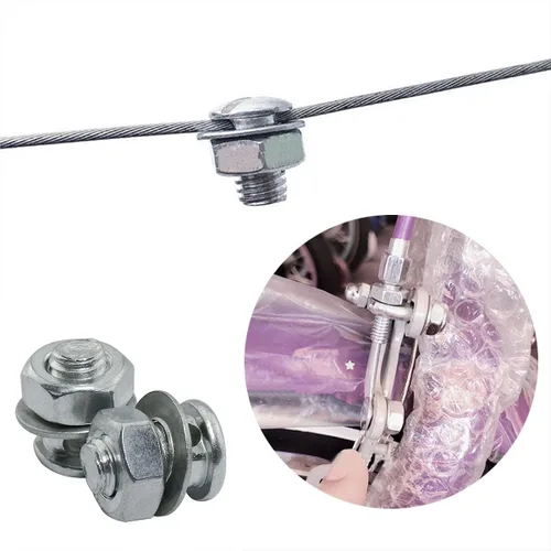 Vista 6 de ZRM&E Regulador de cable de freno, abrazadera de bloqueo de tornillo, tornillo de bloqueo con tuercas y arandelas para bicicleta eléctrica bicicleta