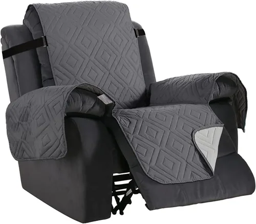 Vista 46 de H.VERSAILTEX Funda reversible para silla, protector de muebles antideslizante, resistente al agua, con correas elásticas de 2 pulgadas