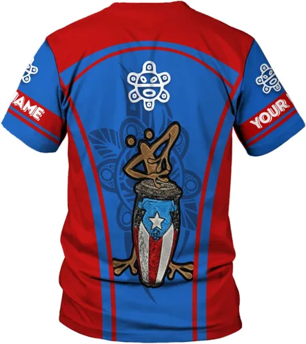 Vista 3 de AOVL - Camisetas con nombre personalizado de Puerto Rico en 3D, camiseta de bandera de Puerto Rico para hombres y mujeres, S-5XL con bandera