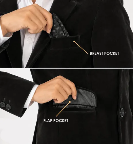 Vista 5 de Spring Notion Blazer de terciopelo para niños grandes Negro