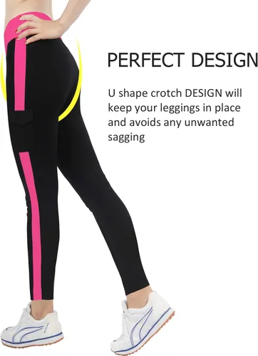 Vista 4 de iloveSIA Leggings de tobillo ajustados para mujer capri