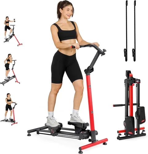 Vista 10 de YOLEO Escalera plegable para hacer ejercicio en casa, escalera plegable de Escalera básica V2.0