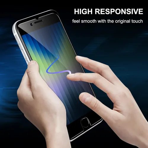 Vista 5 de YMHML Paquete de 2 protectores de pantalla de privacidad compatibles con iPhone SE 2020 2ª 2022 de 3ª generación, iPhone 8, 7, 6S, 6, 6, 6