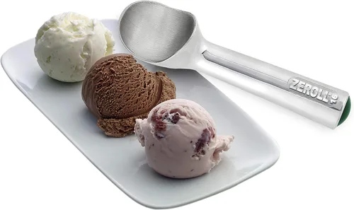 Vista 5 de Zeroll Cuchara de helado original con mango conductor de calor relleno de líquido, diseño simple de aluminio de una pieza, fácil liberación