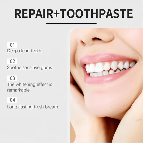 Vista 8 de 10% Nano Hidroxiapatita Pasta de dientes para reparación avanzada del esmalte y alivio de la sensibilidad, sin flúor, menta fresca, pasta dental