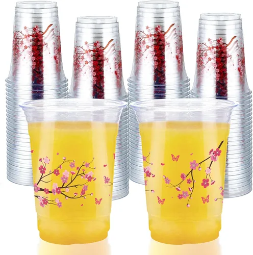 Vista 16 de 100 vasos de plástico para pelotas de golf, 16 onzas, color verde, desechables, vasos de plástico desechables para deportes, cumpleaños, soltero