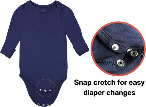 Vista 4 de Body de bebé con puños de manopla, body de bambú, pijama de manga larga para niño y niña