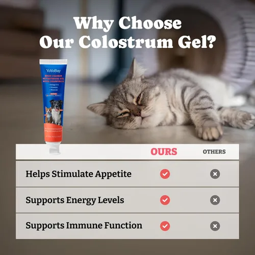 Vista 4 de Gel nutricional de calostro bovino para perros y gatos - Suplemento alto en calorías para perros y gatos, apoya el apetito por los gatos, apoyo