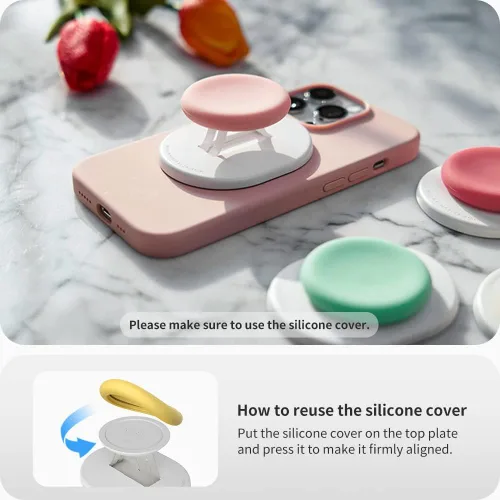 Vista 5 de Sinjimoru Agarre magnético para teléfono, soporte magnético para teléfono compatible con soporte MagSafe, asegurando la comodidad de los dedos