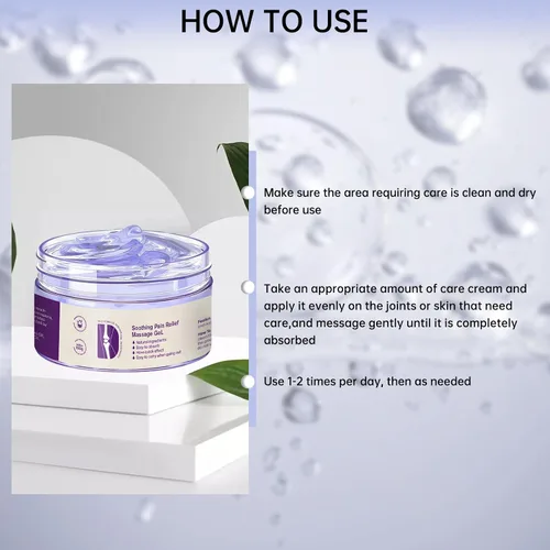 Vista 6 de 2 unidades de gel morado para el dolor de las articulaciones, gel de masaje calmante para aliviar el dolor, crema reparadora de articulaciones