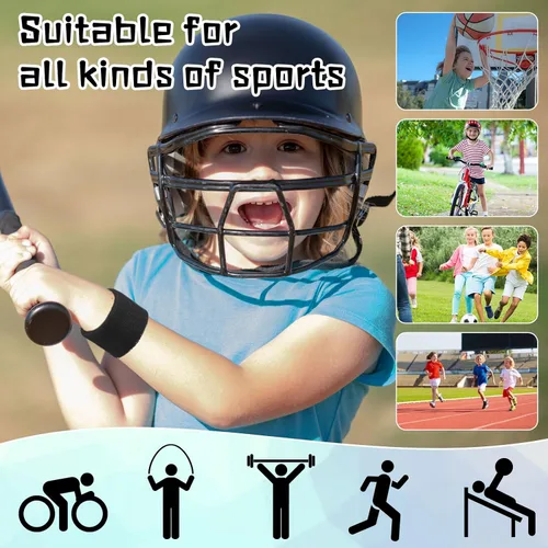 Vista 5 de Lounsweer Muñequeras a granel para niños y adultos, bandas de sudor deportivas, pulseras atléticas de neón para fútbol, baloncesto, tenis, correr