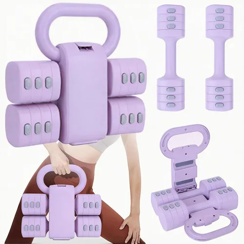Vista 7 de Juego de mancuernas ajustables de 2, juego de 4 en 1 de pesas libres para mujeres con ajuste rápido, cada juego de pesas de mano de 2 libras, 3