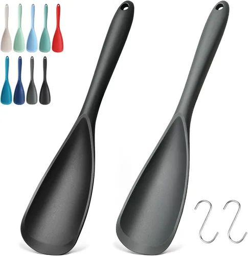 Vista 19 de Paquete de 2 espátulas de silicona para utensilios de cocina antiadherentes 2 paquete caqui
