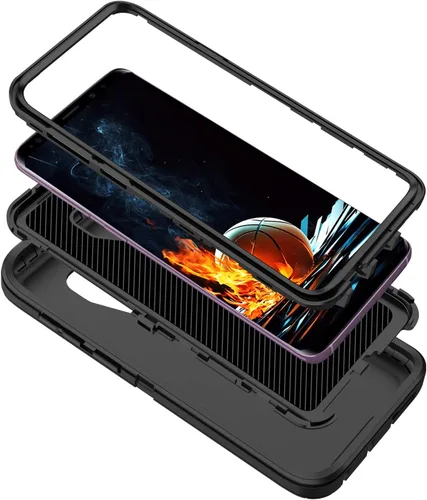 Vista 6 de Funda para Galaxy S9, resistente a prueba de golpes, a prueba de polvo/caídas, 3 capas, protección de cuerpo completo, funda resistente para Galaxy