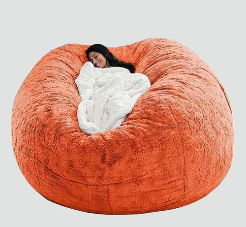 Vista 4 de Funda para puf de gran tamaño, muebles de sala de estar, de microfibra suave y lavable para adultos, funda exterior para sofá cama, funda