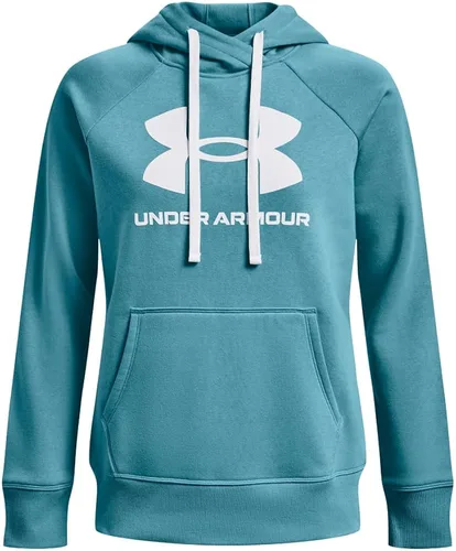 Vista 4 de Under Armour Rival - Sudadera con capucha para mujer, de vellón y con logotipo