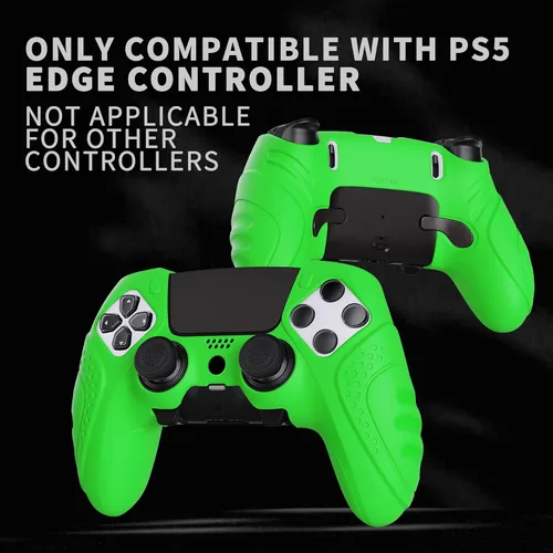 Vista 2 de PlayVital Guardian Edition Anti-Slip Ergonomic Silicone Cover Case for ps5 Edge Controller, Soft Rubber Protector Skin for ps5 Edge Wireless